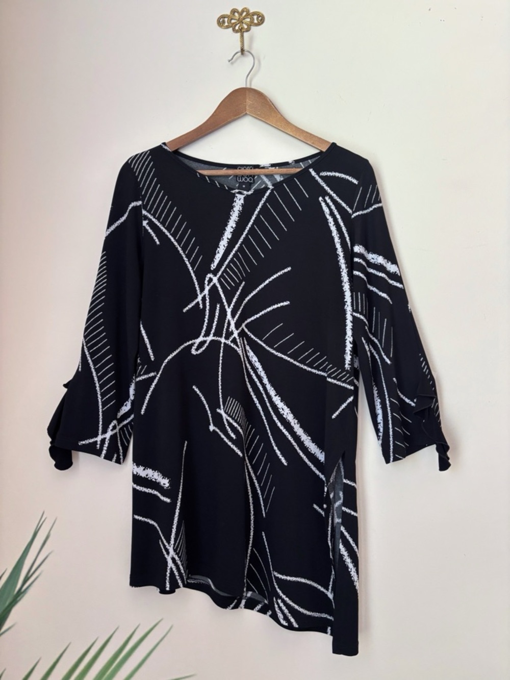 Clara Sunwoo Scribble Print Asymmetrical Tunic Medium
